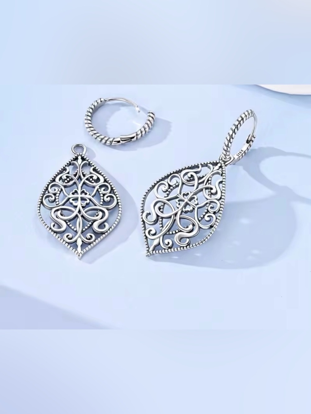 New .925 Charm Hoop